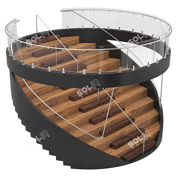 Elegant Circular Staircase 3D model image 2
