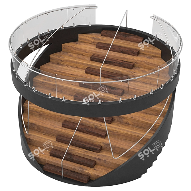 Elegant Circular Staircase 3D model image 3