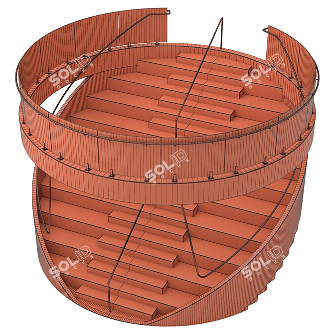 Elegant Circular Staircase 3D model image 7