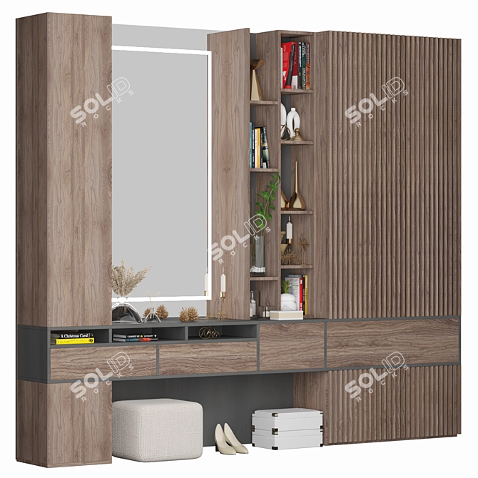 Modern Hallway Storage Unit 3D model image 2