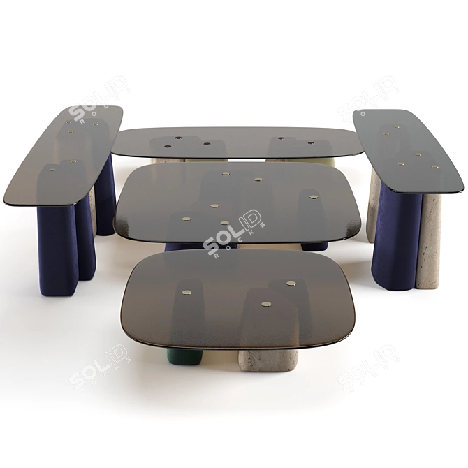 Fany Coffee Tables Set: Stylish and Functional 3D model image 1