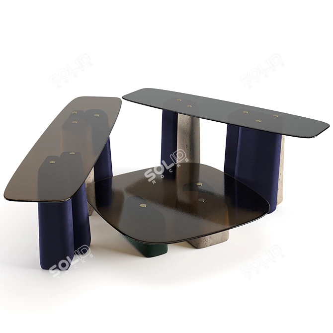 Fany Coffee Tables Set: Stylish and Functional 3D model image 3