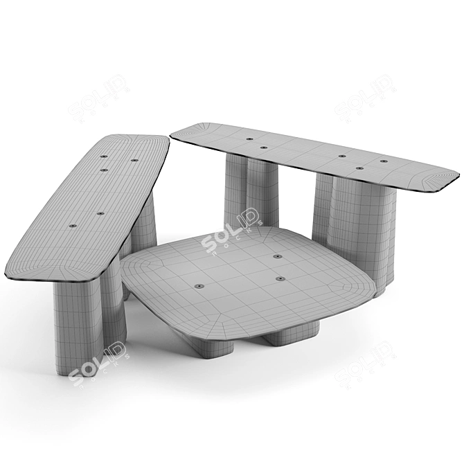 Fany Coffee Tables Set: Stylish and Functional 3D model image 4