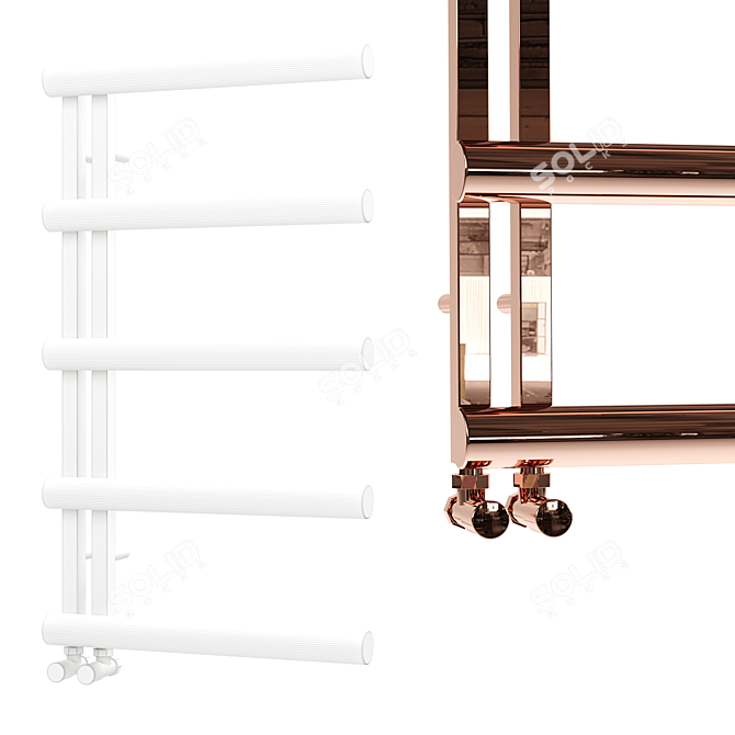 Sleek Stainless Towel Warmer 3D model image 5