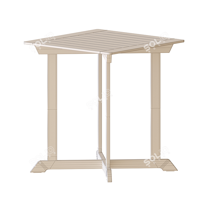 Modern Outdoor Table and Chairs Set 3D model image 6