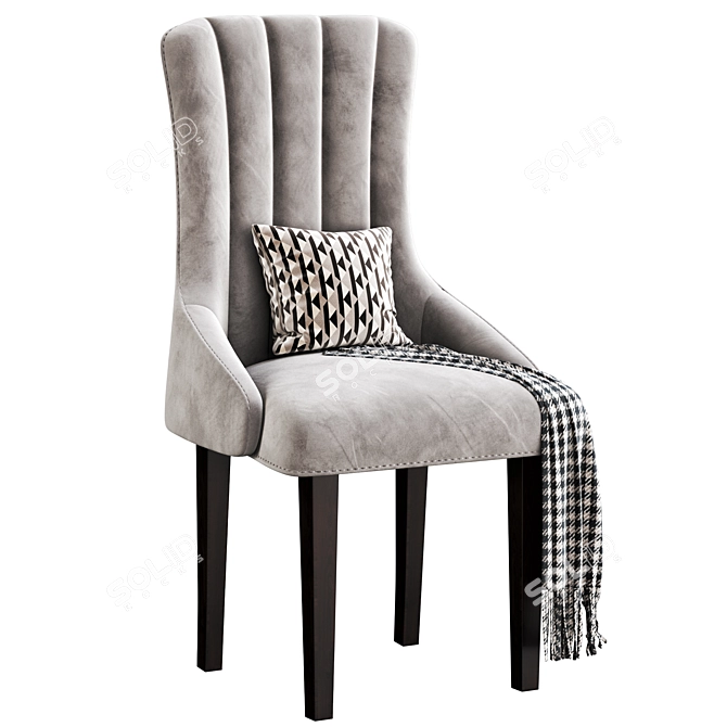 Luxury Oxford Velvet Dining Chair 3D model image 1