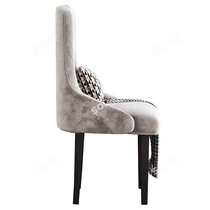 Luxury Oxford Velvet Dining Chair 3D model image 5