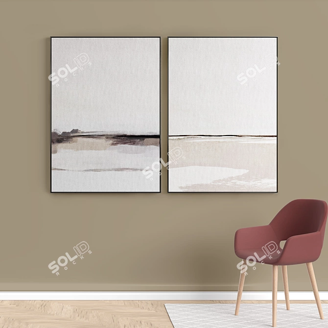 Modern Painting Collection: Photo Frame S-224 3D model image 3