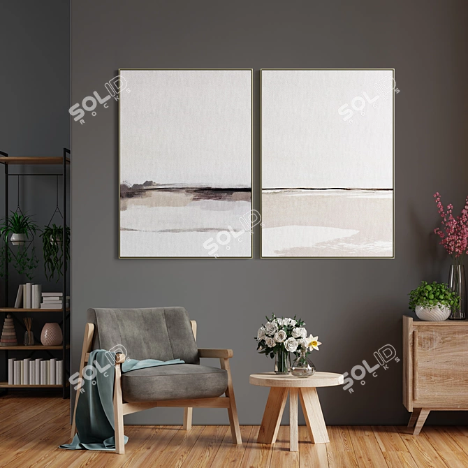 Modern Painting Collection: Photo Frame S-224 3D model image 4