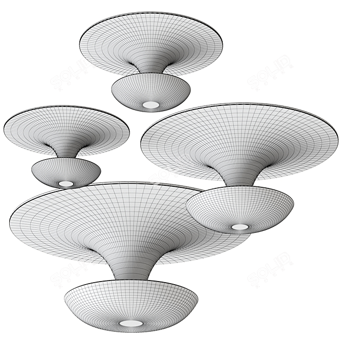 Contemporary Funnel Ceiling Lamp 3D model image 4