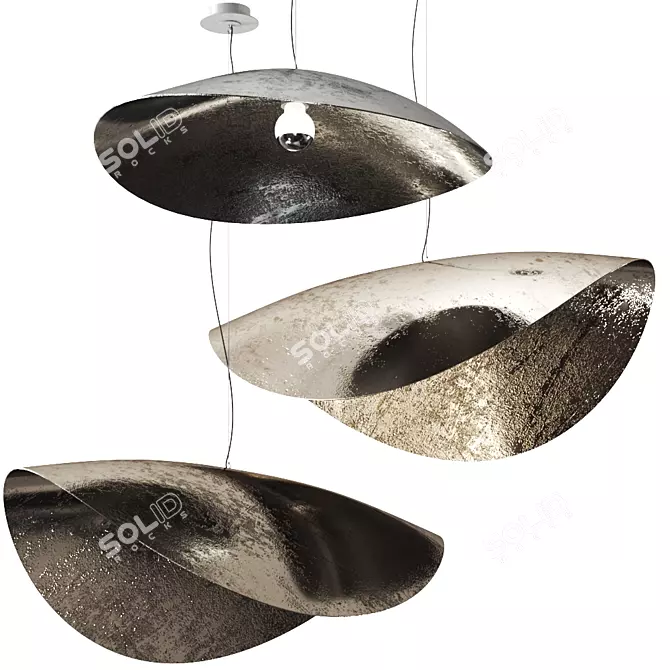 SILVER 95 96 Pendant Lamp: Sleek Elegance for Modern Spaces 3D model image 1