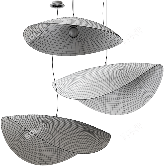 SILVER 95 96 Pendant Lamp: Sleek Elegance for Modern Spaces 3D model image 2