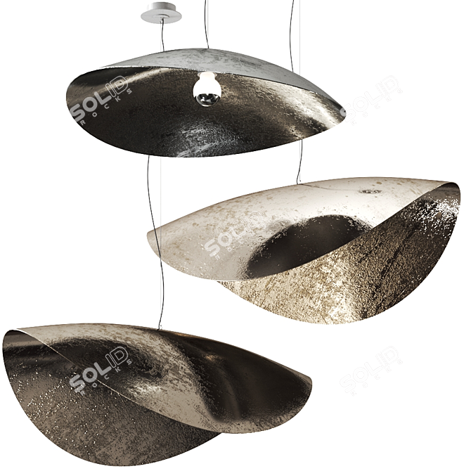 SILVER 95 96 Pendant Lamp: Sleek Elegance for Modern Spaces 3D model image 3