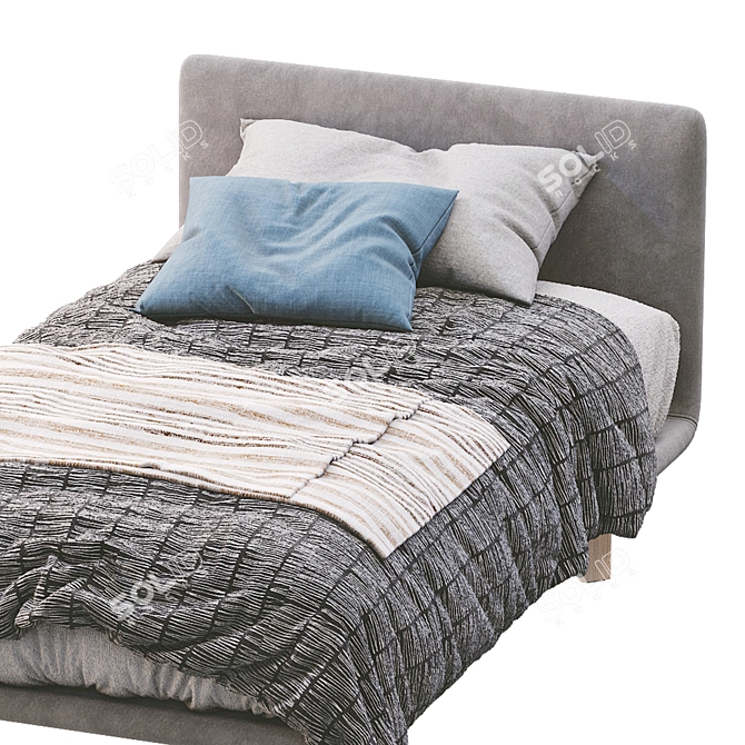 Elegant Single Bed Filo - Pianca Perfection 3D model image 2