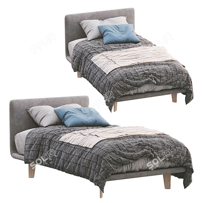 Elegant Single Bed Filo - Pianca Perfection 3D model image 3