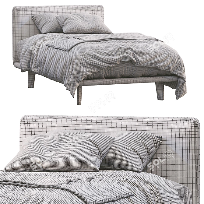 Elegant Single Bed Filo - Pianca Perfection 3D model image 4