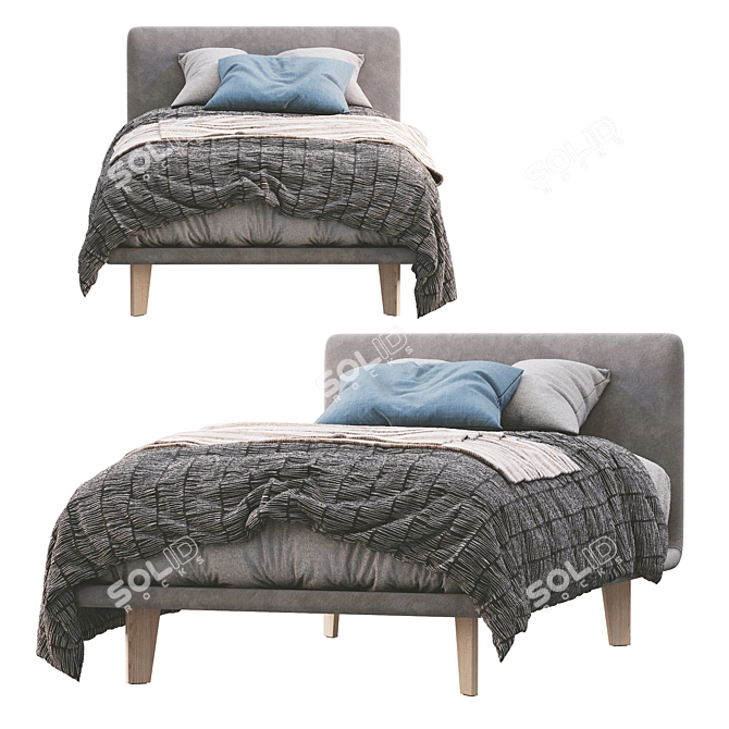 Elegant Single Bed Filo - Pianca Perfection 3D model image 5