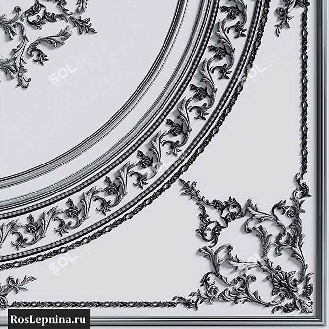 Title: GR-6000R Ceiling Composition - Exquisite Gypsum Décor 3D model image 6