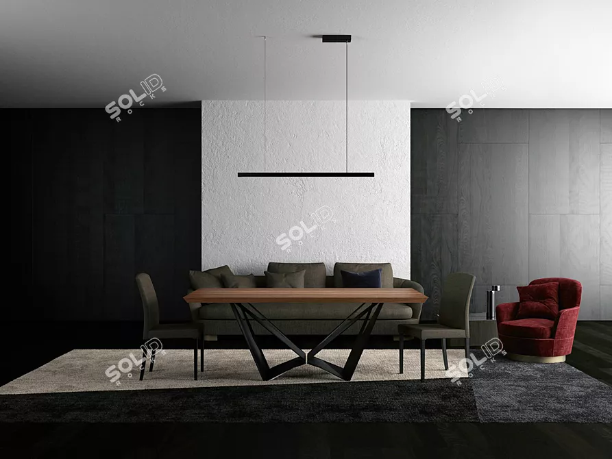 Versatile Pendant Lamp: Careny 3D model image 5