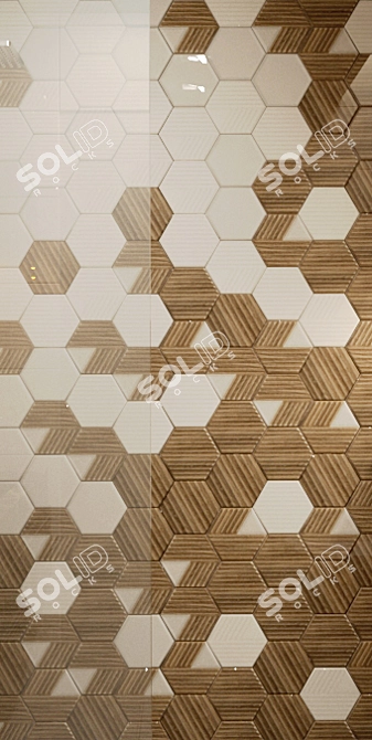 Natural Flair: Qua Hexagon Tile 3D model image 1