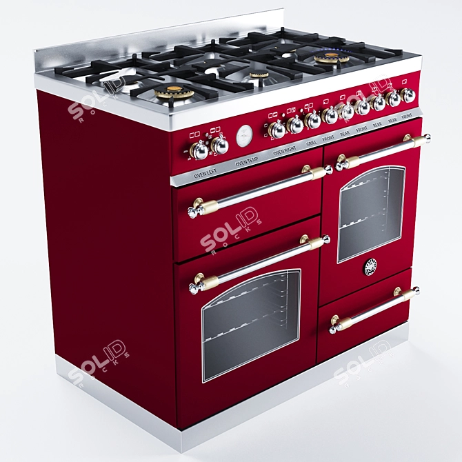 Bertazzoni Heritage Triple Oven - Elegant 6-Burner Electric 3D model image 2