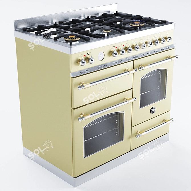 Bertazzoni Heritage Triple Oven - Elegant 6-Burner Electric 3D model image 3