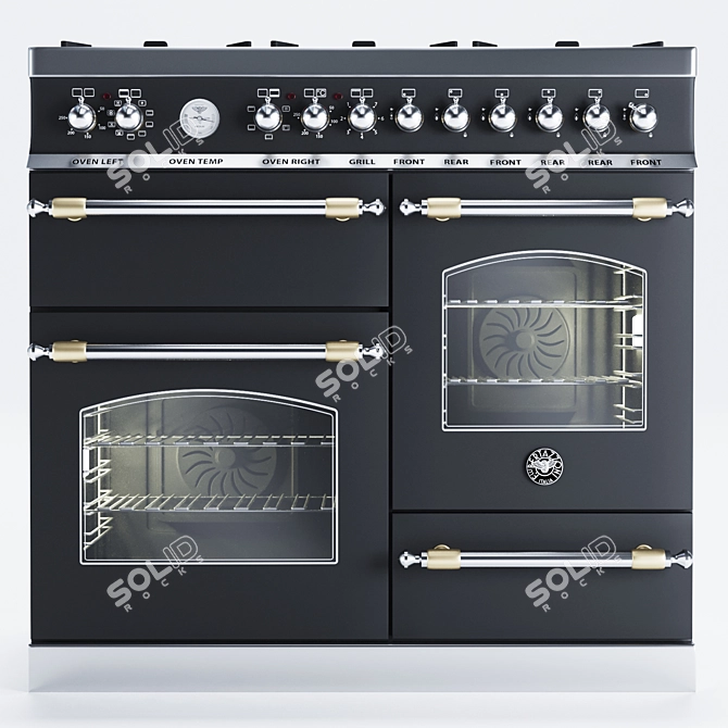 Bertazzoni Heritage Triple Oven - Elegant 6-Burner Electric 3D model image 5