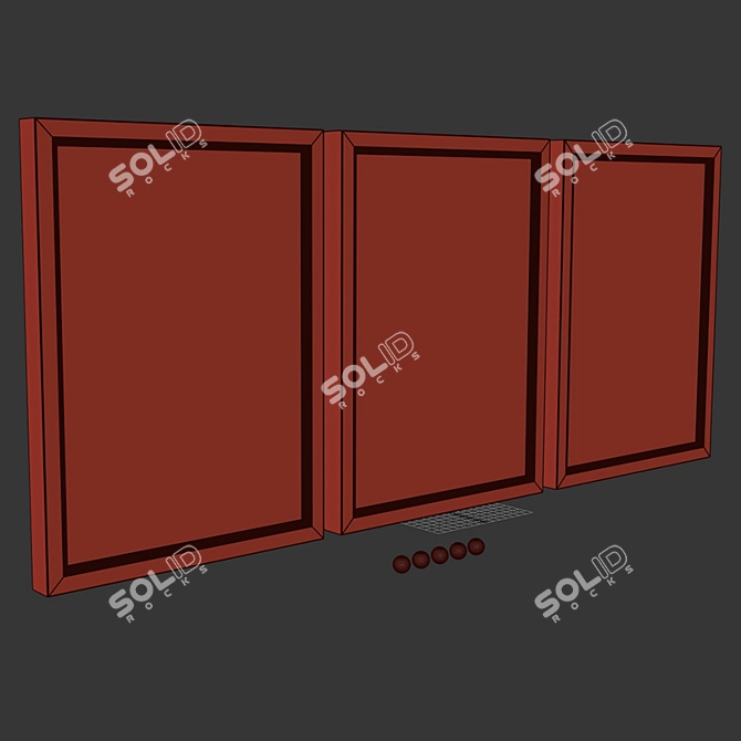 Kitchen Art Set: 5 Different Frame Colors 3D model image 6