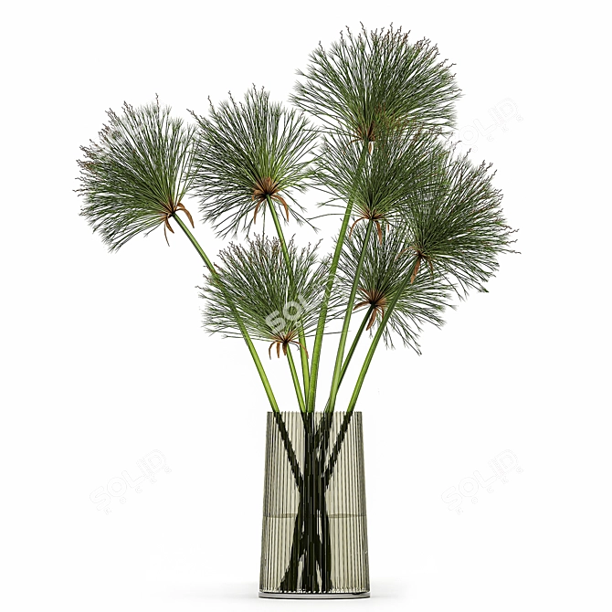 Greenery Delight: Cyperus Papyrus Bouquet 3D model image 5