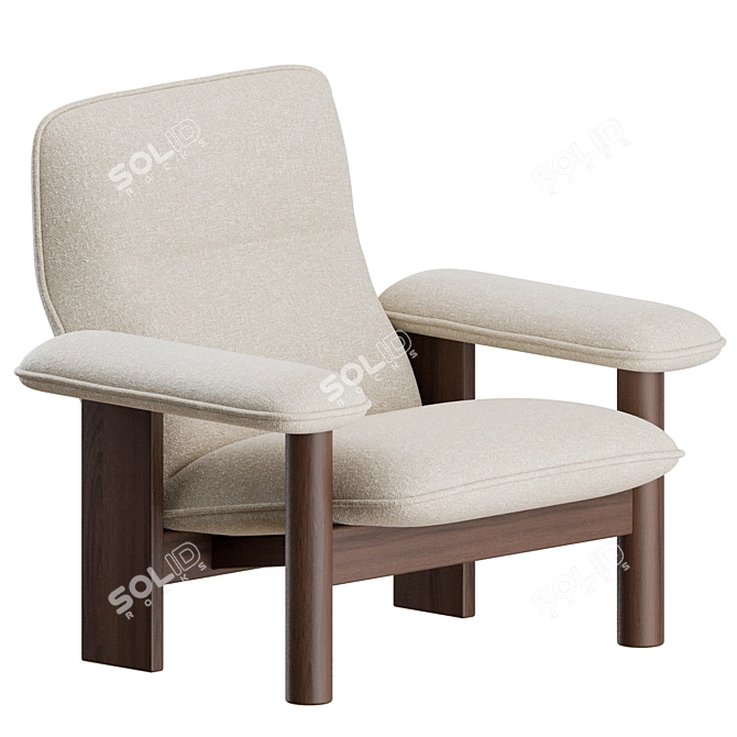 Modern Comfort: Brasilia Lounge Chair & Ottoman 3D model image 1