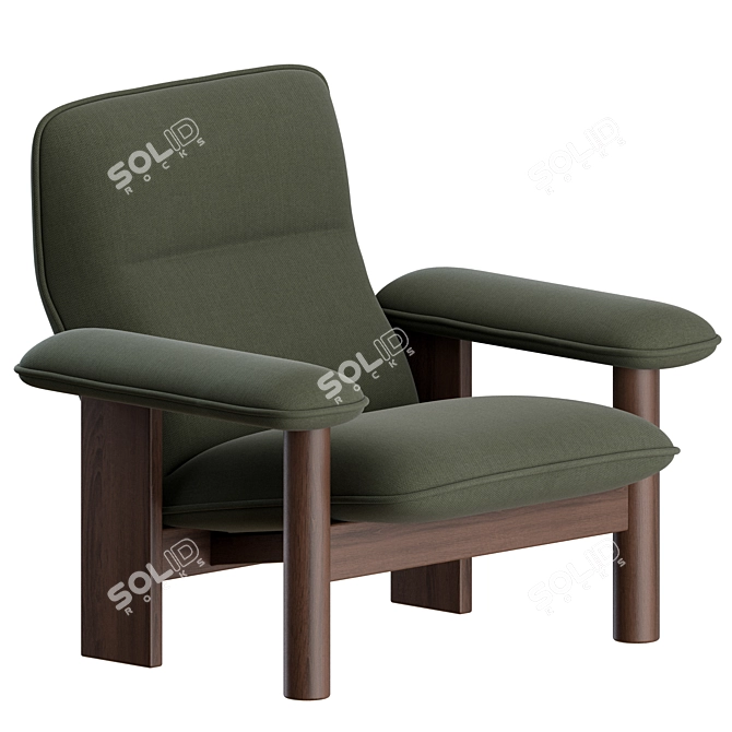 Modern Comfort: Brasilia Lounge Chair & Ottoman 3D model image 2