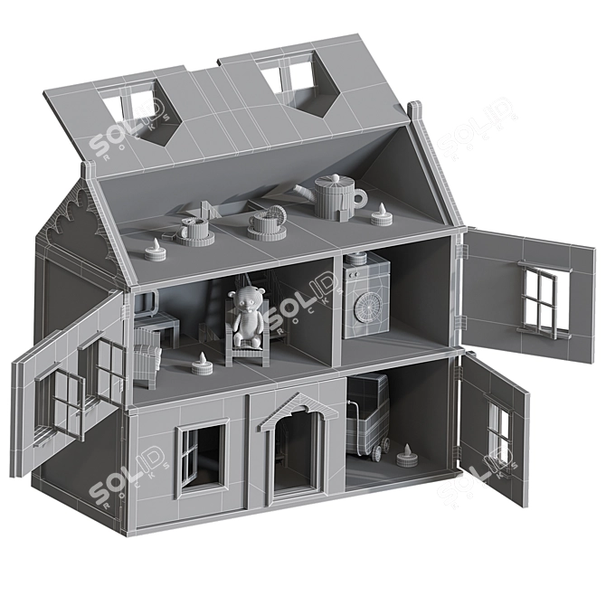 Plywood Dollhouse: Interactive Design 3D model image 6