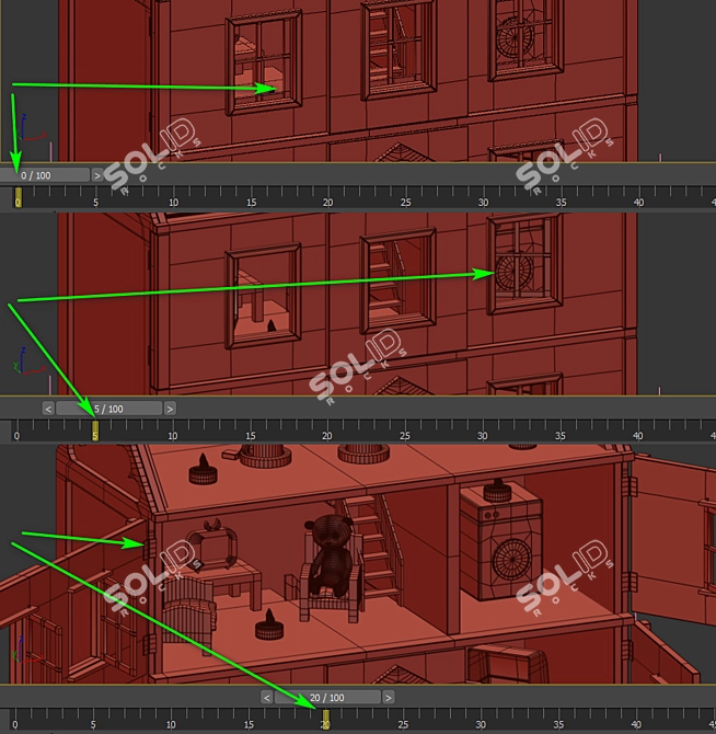 Plywood Dollhouse: Interactive Design 3D model image 8