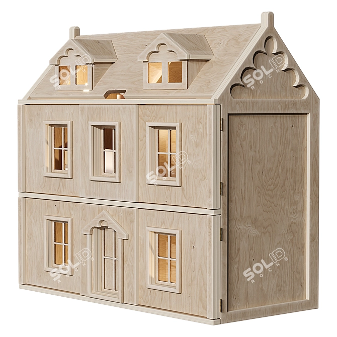 Plywood Dollhouse: Interactive Design 3D model image 9