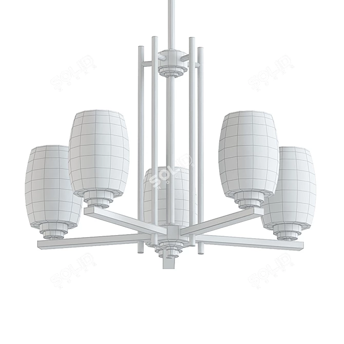 Elegant Chrome LED Chandelier 3D model image 2