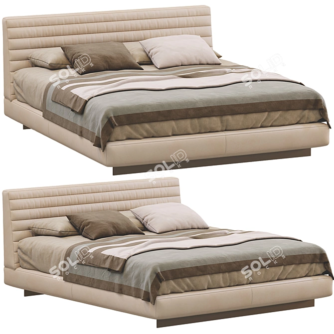 Minimalistic Bed Design by Minotti 3D model image 1
