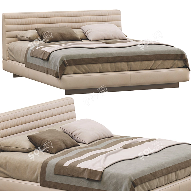 Minimalistic Bed Design by Minotti 3D model image 2