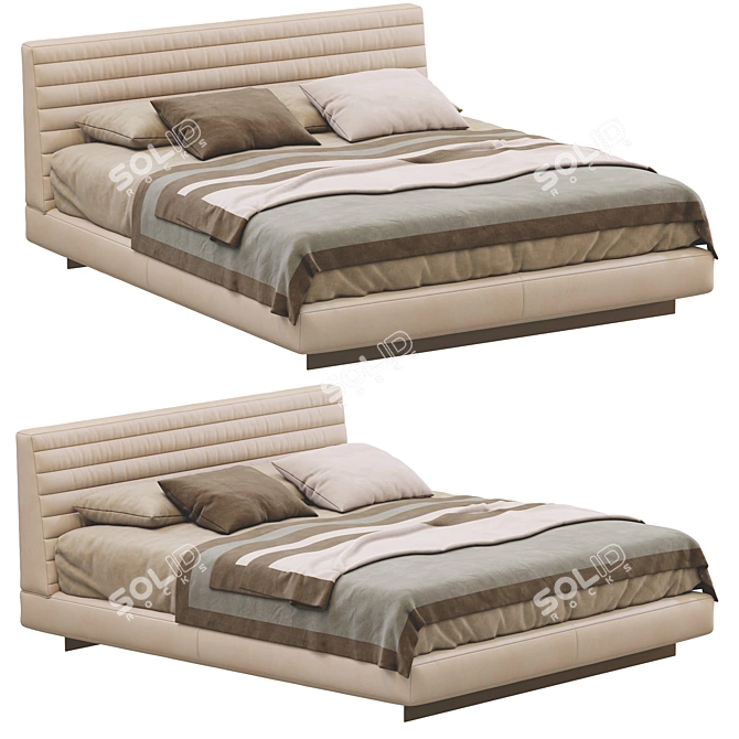Minimalistic Bed Design by Minotti 3D model image 3