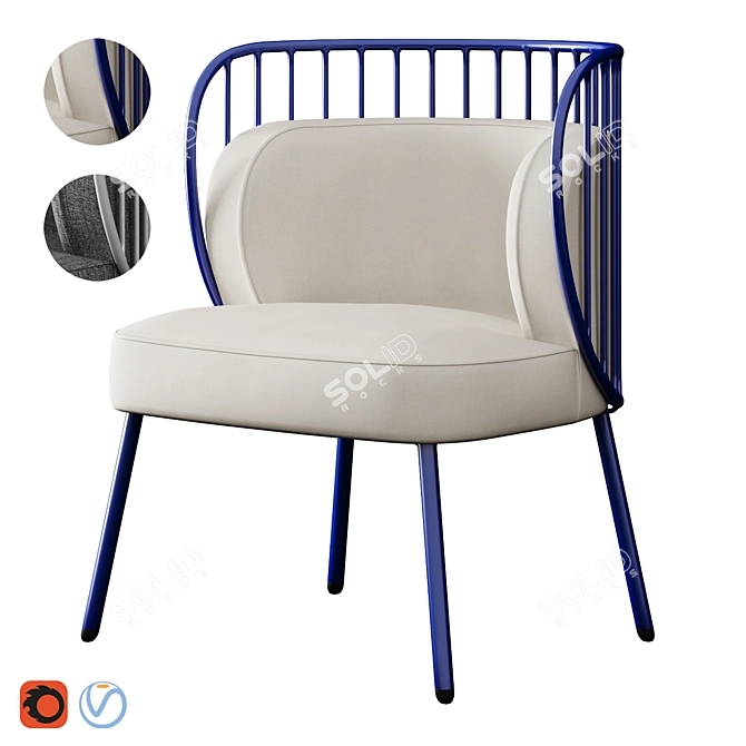 Nabi Armchair: Ultimate Comfort 3D model image 4