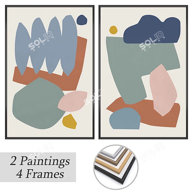 Modern Wall Art Set: No. 3751 3D model image 1