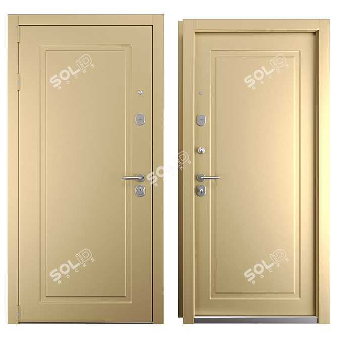 Modern Metal Entrance Door (Holz) 3D model image 3