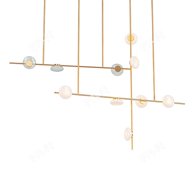 Stunning Double Chandelier: CETO 3D model image 1