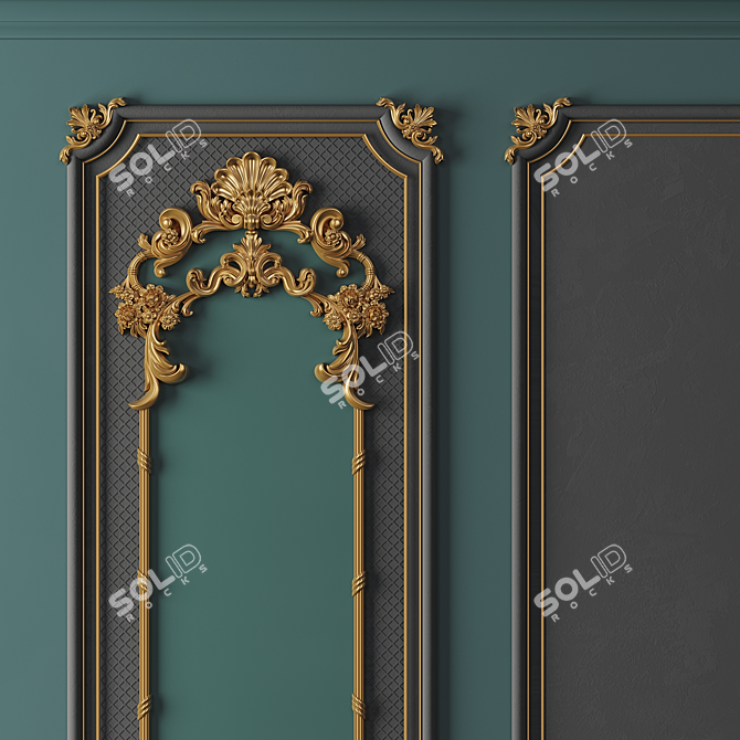 Elegant Classic Wall Molding 3D model image 2