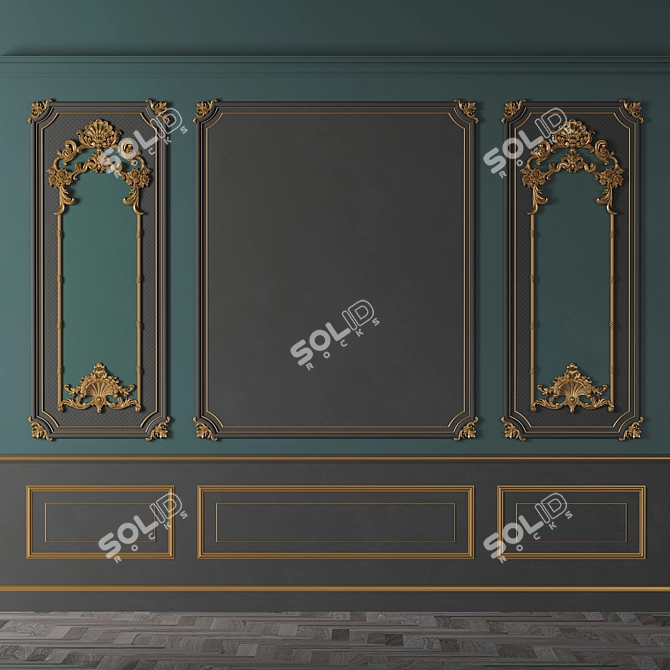 Elegant Classic Wall Molding 3D model image 3