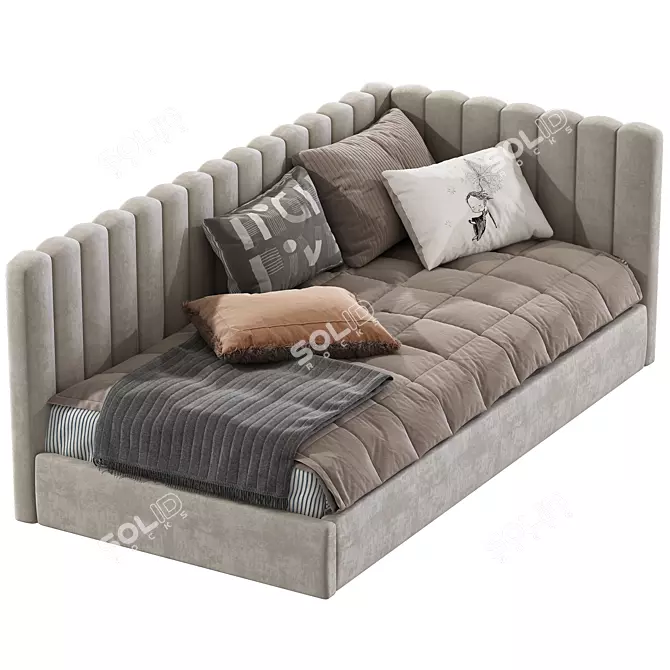 Avalon Corner Upholstered Bed 3D model image 4