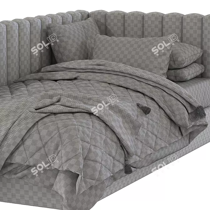 Avalon Corner Upholstered Bed 3D model image 5