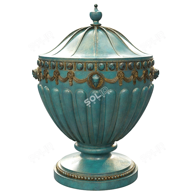 Vintage Gold Patina Vase 3D model image 1