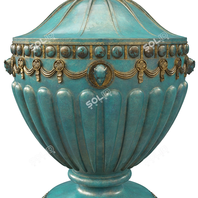 Vintage Gold Patina Vase 3D model image 2