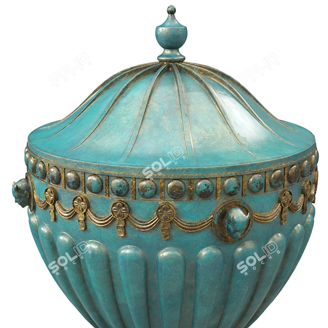 Vintage Gold Patina Vase 3D model image 4