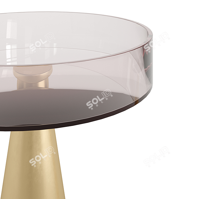 Modern Pink Glass Side Tables 3D model image 4